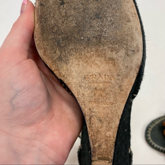 Prada Wedges w/ crochet detailing - Picture 6 of 6